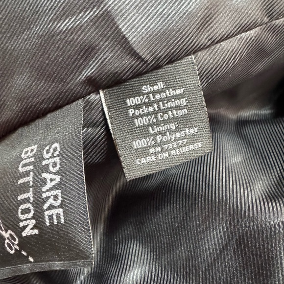 VTG 90s Men’s Black Leather Blazer Jacket XL - Picture 8 of 9